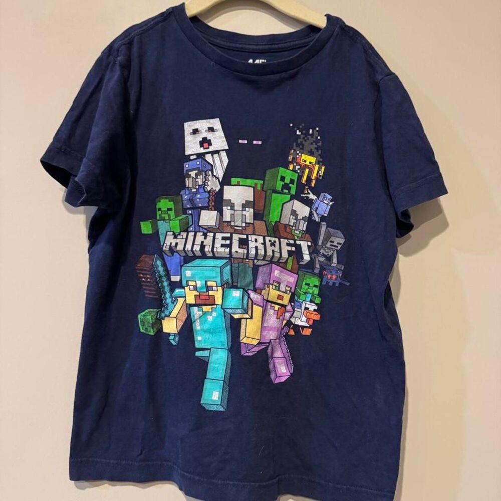 Minecraft Boy's Navy and Blue T-shirt